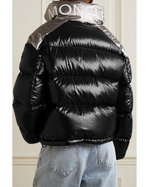 Moncler Black Cuscute Two-Tone Quilted Shell Down Jacket