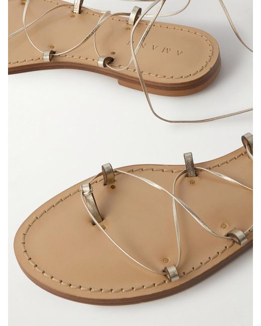 Amanu Natural The Serengeti Metallic Leather Sandals