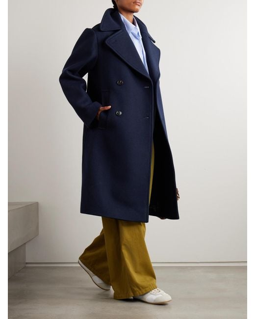 Manteau Oversize À Double Boutonnage En Laine Mélangée Dries Van Noten en coloris Blue