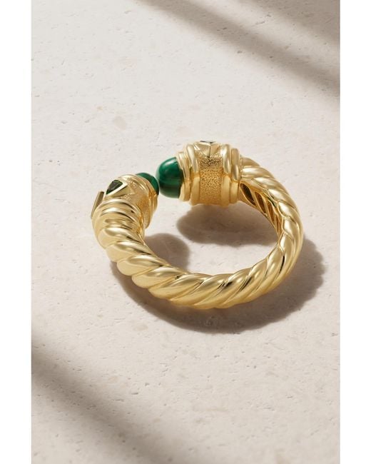 David Yurman Metallic Renaissance 18-Karat, Malachite And Diopside Ring