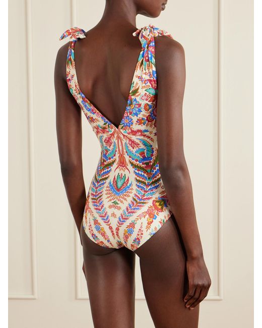 Etro Multicolor Knotted Paisley-Printed Swimsuit