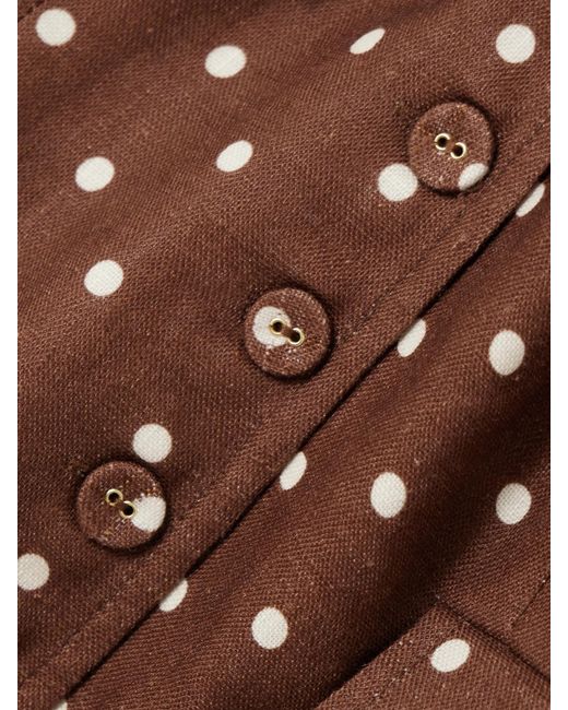 Cara Cara Brown Prescott Polka-Dot Linen Vest