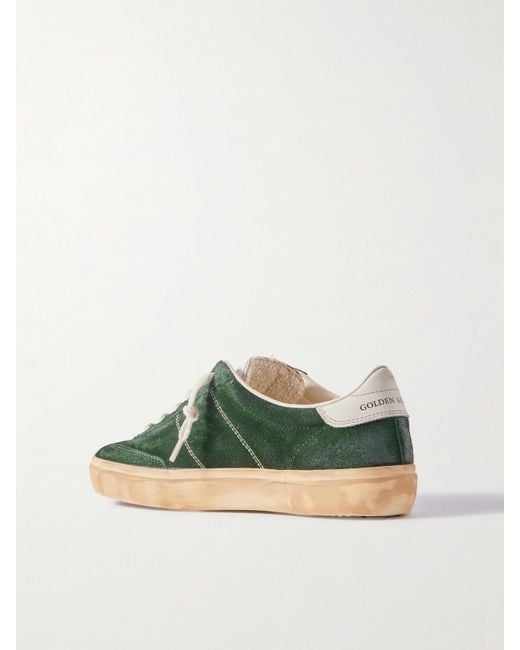 Golden Goose Deluxe Brand Green Soul-Star Leather-Trimmed Suede Sneakers