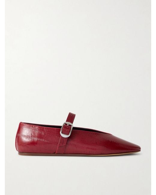 Le Monde Beryl Red Stella Leather Mary Jane Ballet Flats