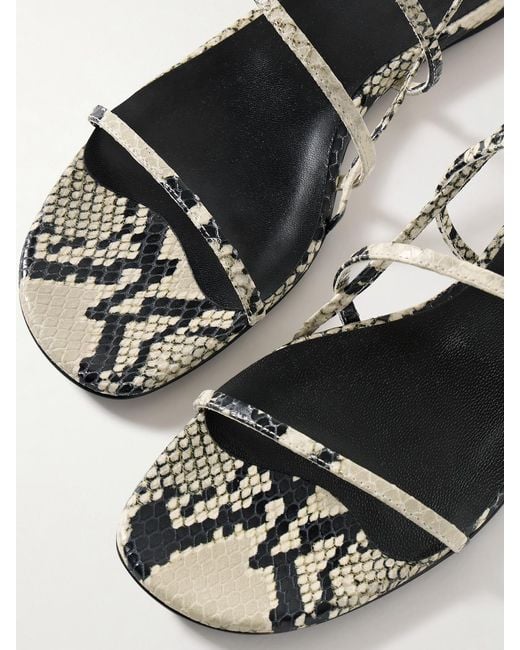 Khaite Natural Loop Snake-Effect Leather Sandals