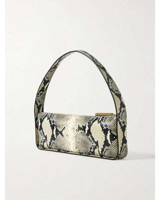 Khaite Metallic Lori Schultertasche Aus Leder Mit Schlangeneffekt