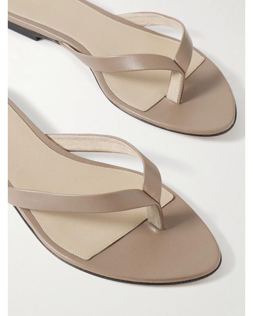 The Row Natural Flora Zehensandalen Aus Leder