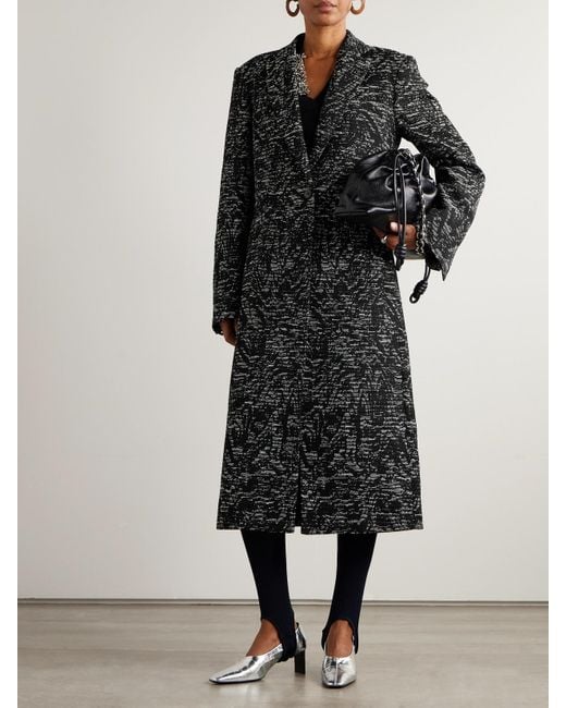 Dries Van Noten Black Jacquard Coat