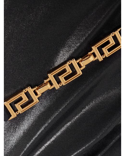 Versace Gray Bikini-Höschen Mit Verzierungen Und Cut-Out