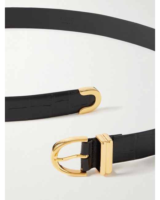 Khaite Black Bambi Gürtel Aus Leder Mit Krokodileffekt
