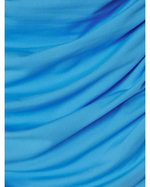 Melissa Odabash Blue Sydney Strapless Ruched Swimsuit
