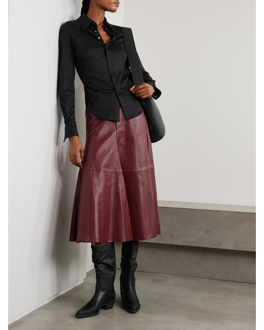 Isabel Marant Black Romea Ruched Wool-Jersey Shirt