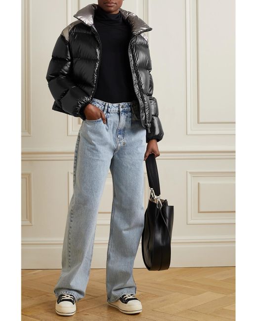 Moncler Black Cuscute Two-Tone Quilted Shell Down Jacket