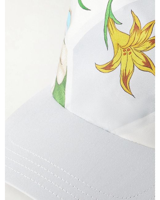 Gucci White Printed Silk-Twill Baseball Cap