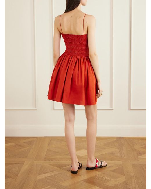 Matteau Shirred Organic Cotton-Poplin Mini Dress