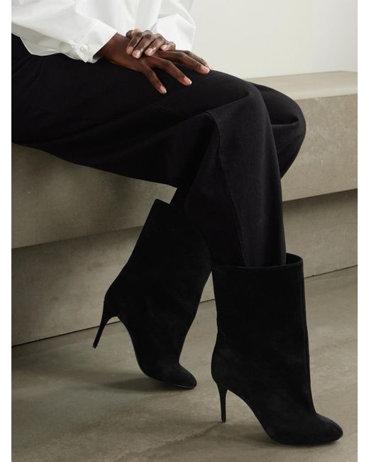 Alaïa Black Suede Ankle Boots