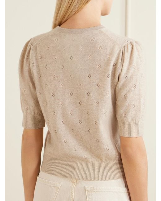 Citizens of Humanity Natural Raina Pointelle-Knit Wool And Cashmere-Blend Cardigan
