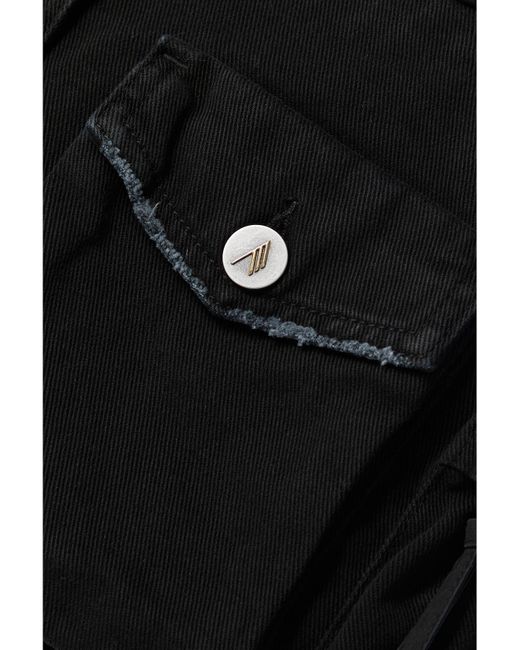 The Attico Black Fay Asymmetric Denim Mini Skirt