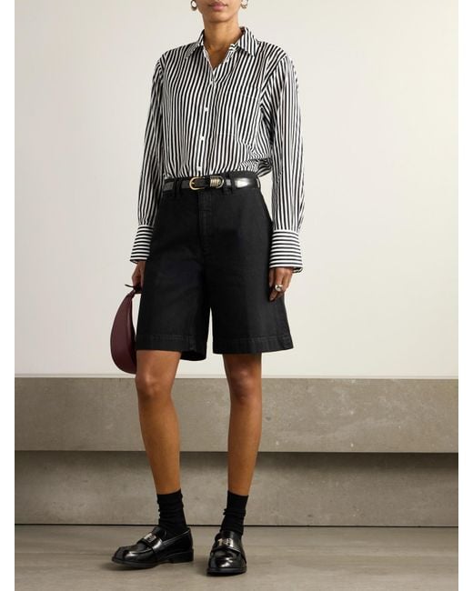 FRAME Black Organic Denim Shorts
