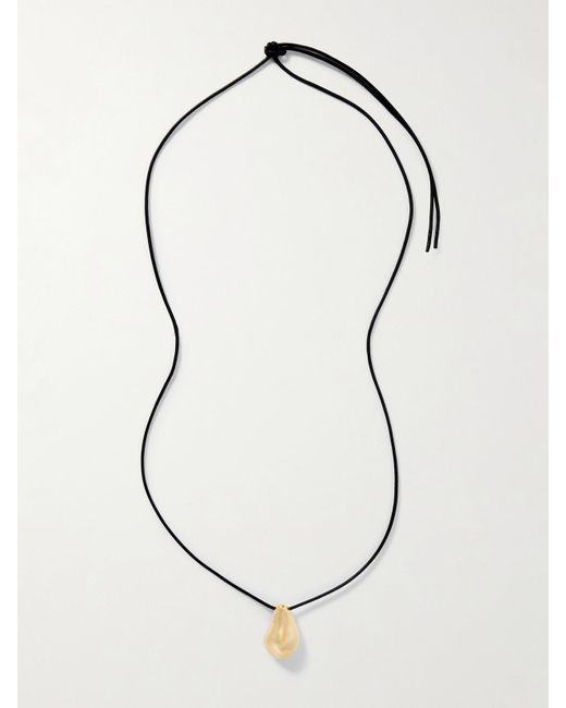 LIE STUDIO White The Betty Convertible-Plated And Leather Necklace