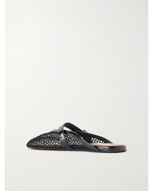 Alaïa White Fishnet Flat Mules
