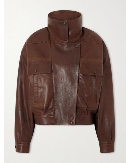 Saint Laurent Brown Leather Jacket