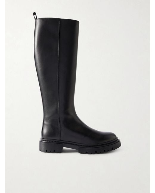 Staud Black Henry Leather Knee Boots