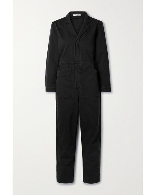 Alex Mill Herringbone Cotton Jumpsuit in Black | Lyst