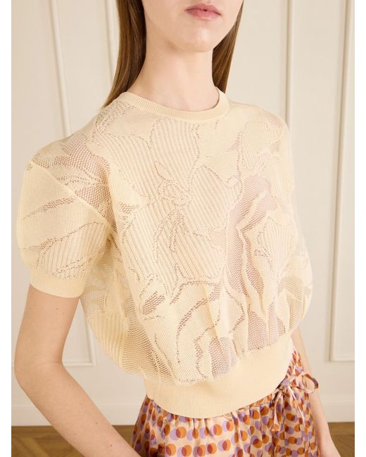 Dries Van Noten Natural Ribbed-Knit Cotton-Blend Sweater