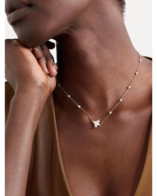 L'Atelier Nawbar Natural Psychedeliah Small 18-Karat, Diamond And Mother-Of-Pearl Necklace