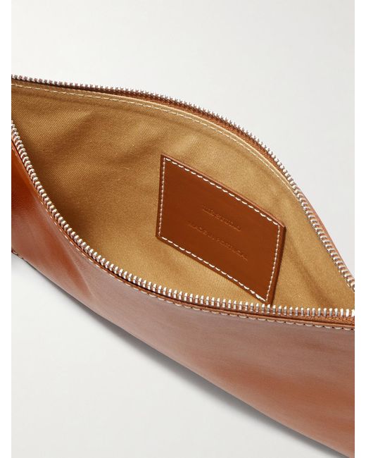 LIE STUDIO Brown Charlie Clutch Aus Leder