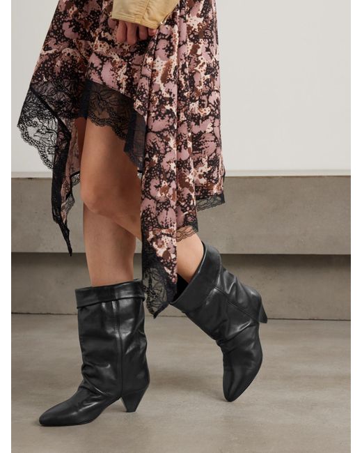 Isabel Marant Black Dalby Leather Ankle Boots