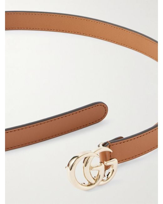 Gucci Brown Gg Marmont Leather Belt