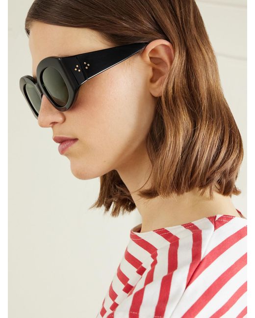 Matteau Green Eclipse Round-Frame Acetate Sunglasses