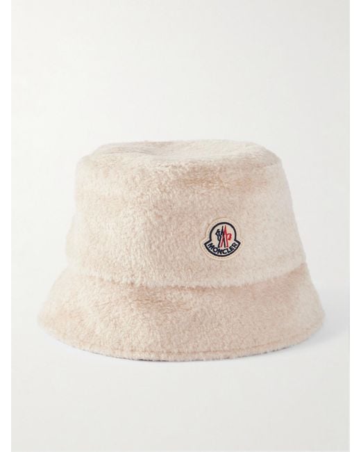 Moncler Natural Embroidered Fleece Bucket Hat