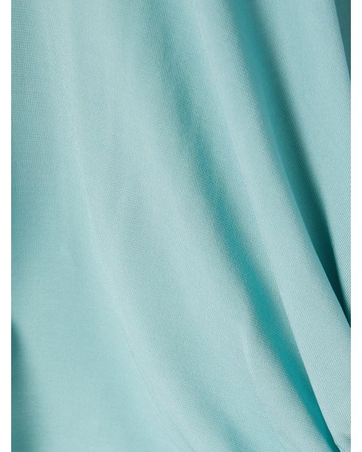 Alaïa Blue Ruched Stretch-Jersey T-Shirt