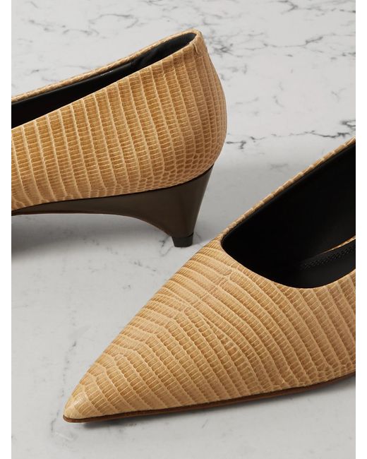 Neous Natural Taika Lizard-Effect Leather Pumps