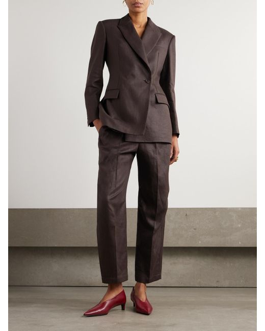 Brunello Cucinelli Black Doppelreihiger Blazer Aus Leinen