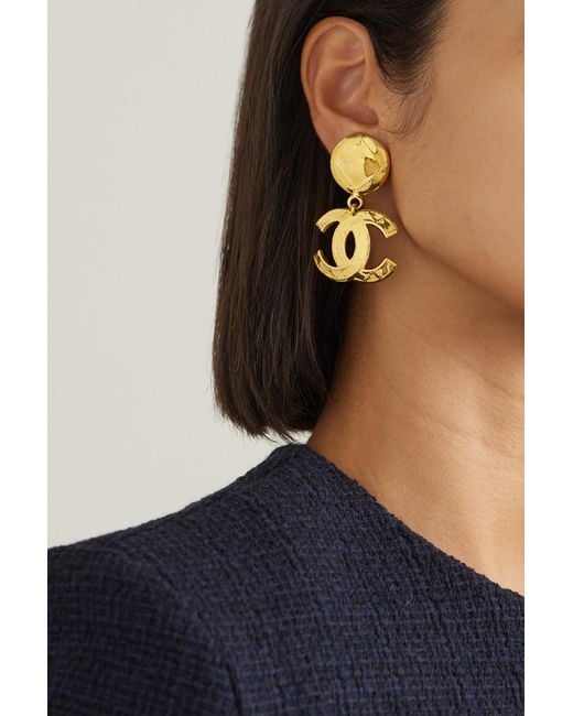 Chanel 🇫🇷 Style Classic Gold Double C Pearl Stud Earrings – El blin-blín