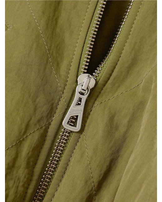 Jean Paul Gaultier Green Paneled Quilted Recycled-Shell Bomber Jacket