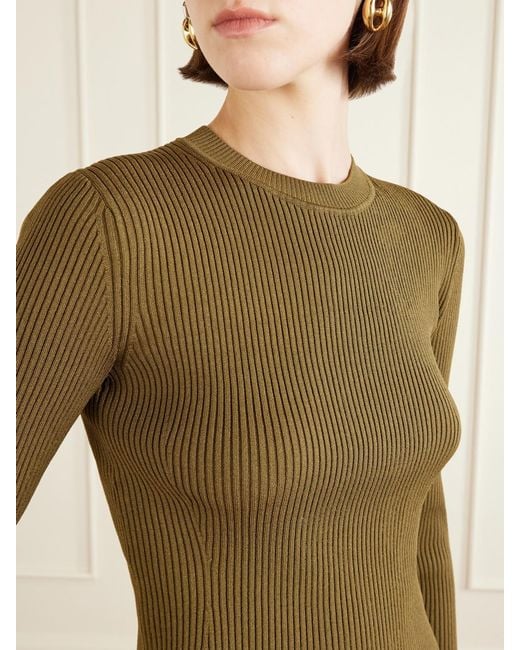 Proenza Schouler Green Nir Ribbed-Knit Top