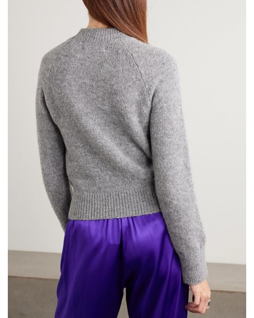 Dries Van Noten Gray Alpaca-Blend Sweater