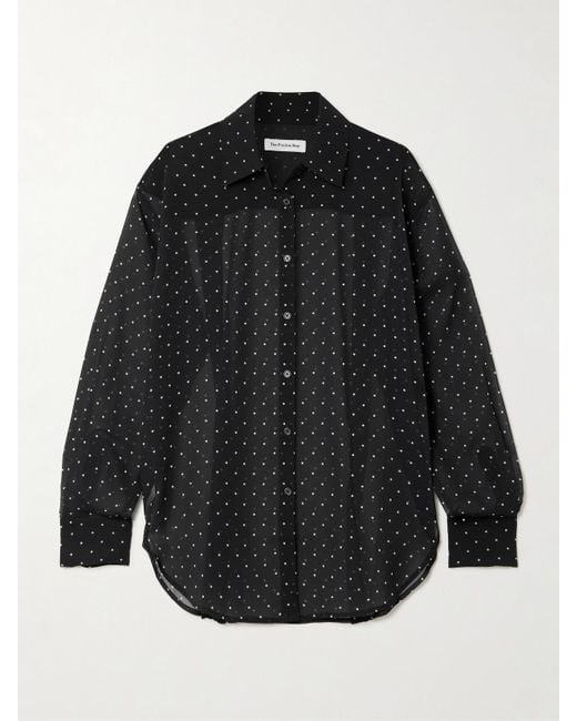 Frankie Shop Black Peri Hemd Aus Georgette Mit Punkten