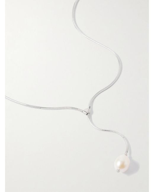 Loren Stewart White Remier Sterling Pearl Necklace