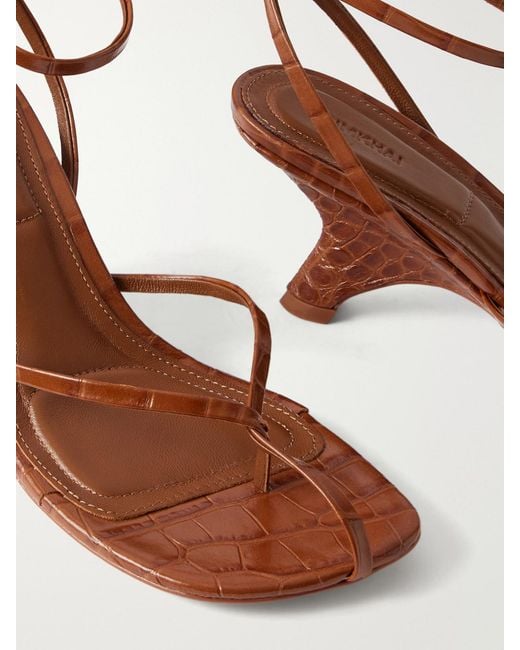 Jonathan Simkhai Brown Kelsey Croc-Effect Leather Sandals