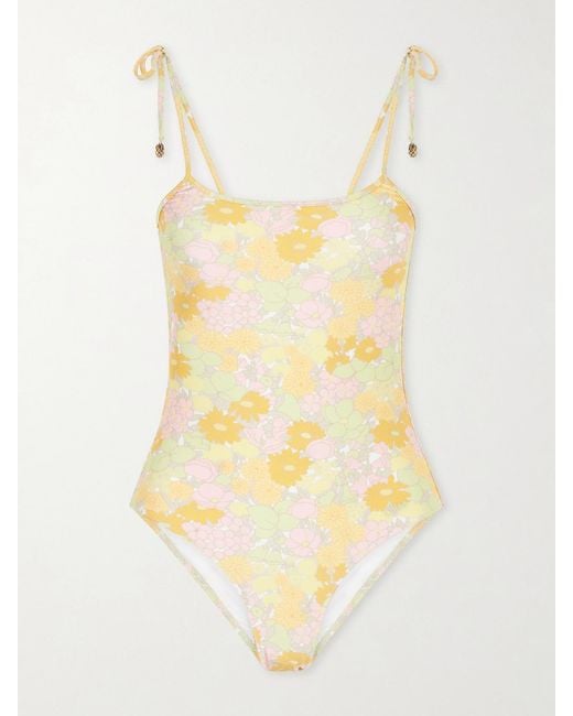 Chloé Yellow Floral-Print Swimsuit