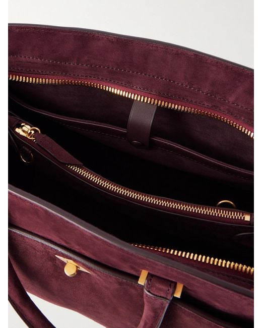 Metier Red Private Eye Medium Suede Tote