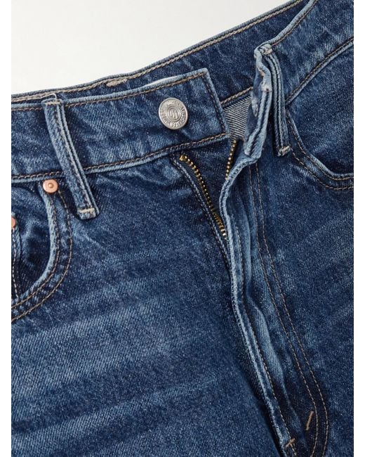 Mother Blue The Half Pipe Ankle Mid-Rise Wide-Leg Jeans
