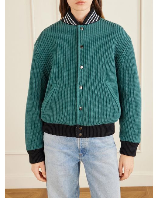 Aimé Leon Dore Green Reversible Knit Bomber