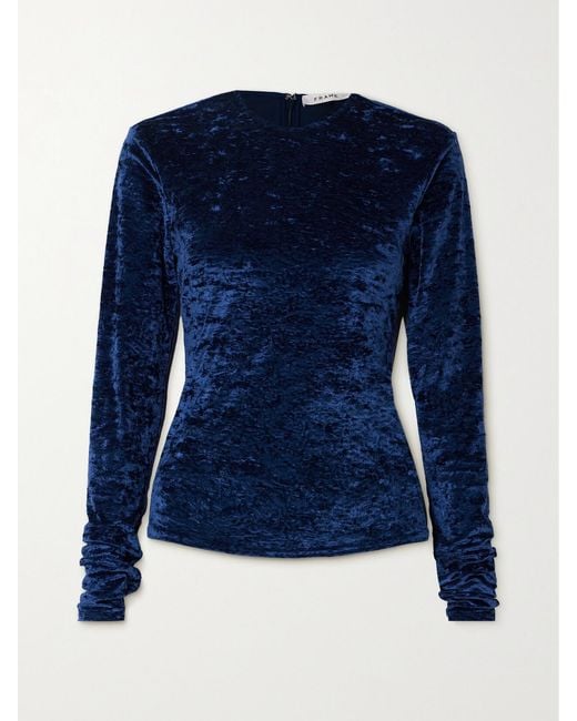 FRAME Blue Oberteil Aus Samt